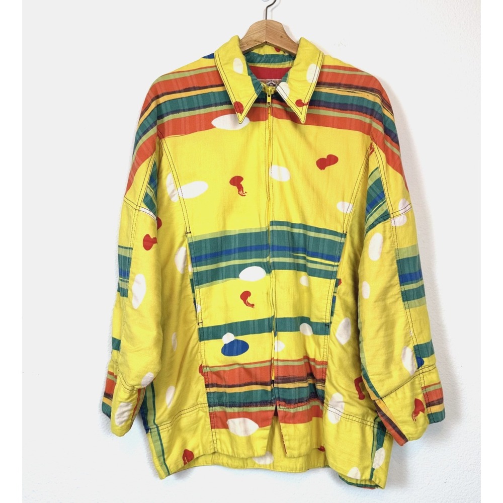 Vintage Gene Ewing BIS Color block Patchwork Wearable Flashy Art Jacket S Read - Picture 2 of 12